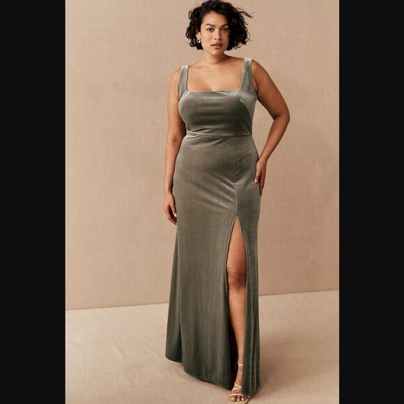 NWT Jenny Yoo Mara Velvet Maxi Dress - Size 26 - Picture 1 of 6